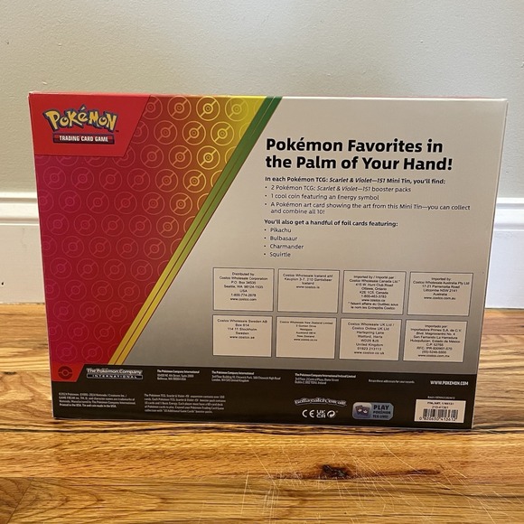 pokemon 151 booster box costco Scarlet & Violet Mini Tin 5-pack including popular Pokémon such as Pikachu Costco shoppers brawl over coveted